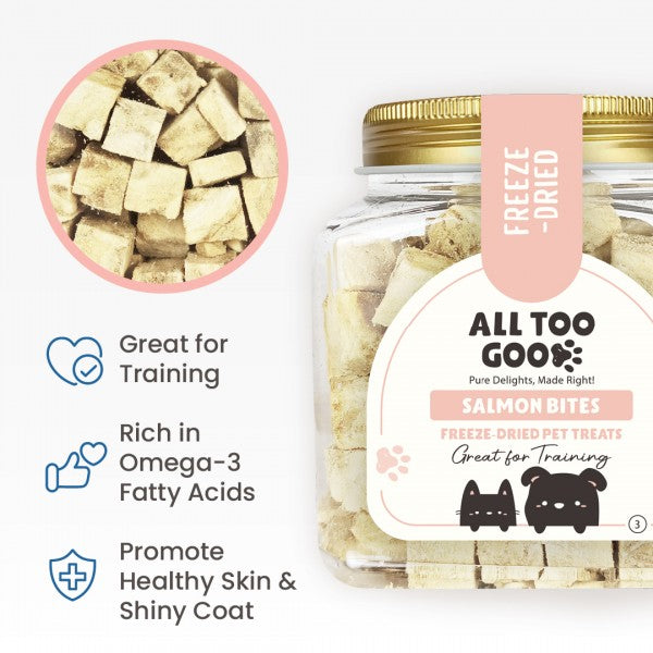 All Too Good Freeze-Dried Treat Salmon Bites 90g-All Too Good-Catsmart-express