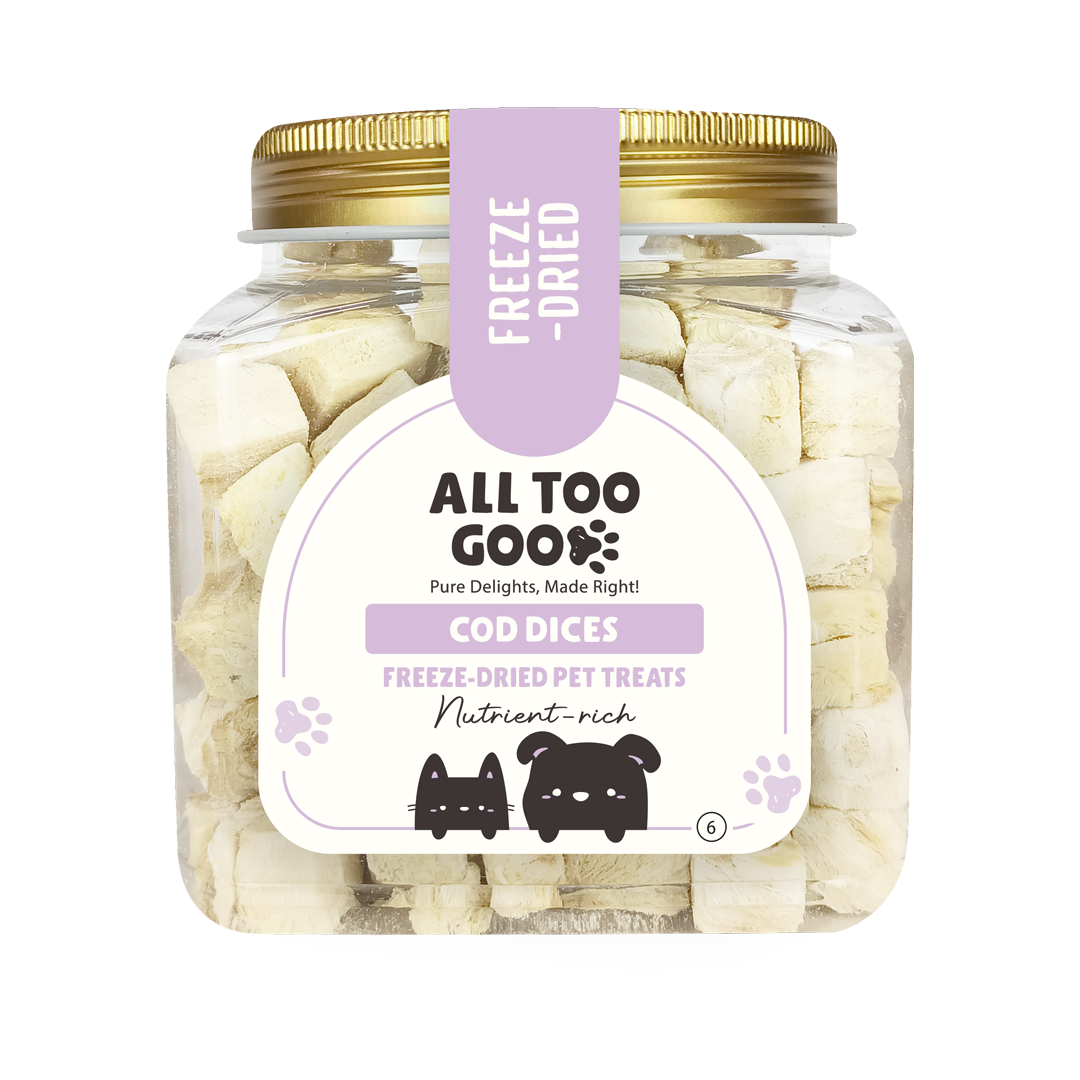 All Too Good Freeze-Dried Treat Cod Dices 60g-All Too Good-Catsmart-express
