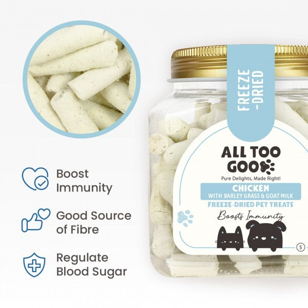 All Too Good Freeze-Dried Treat Chicken w/Barley Grass & Goat Milk 120g-All Too Good-Catsmart-express