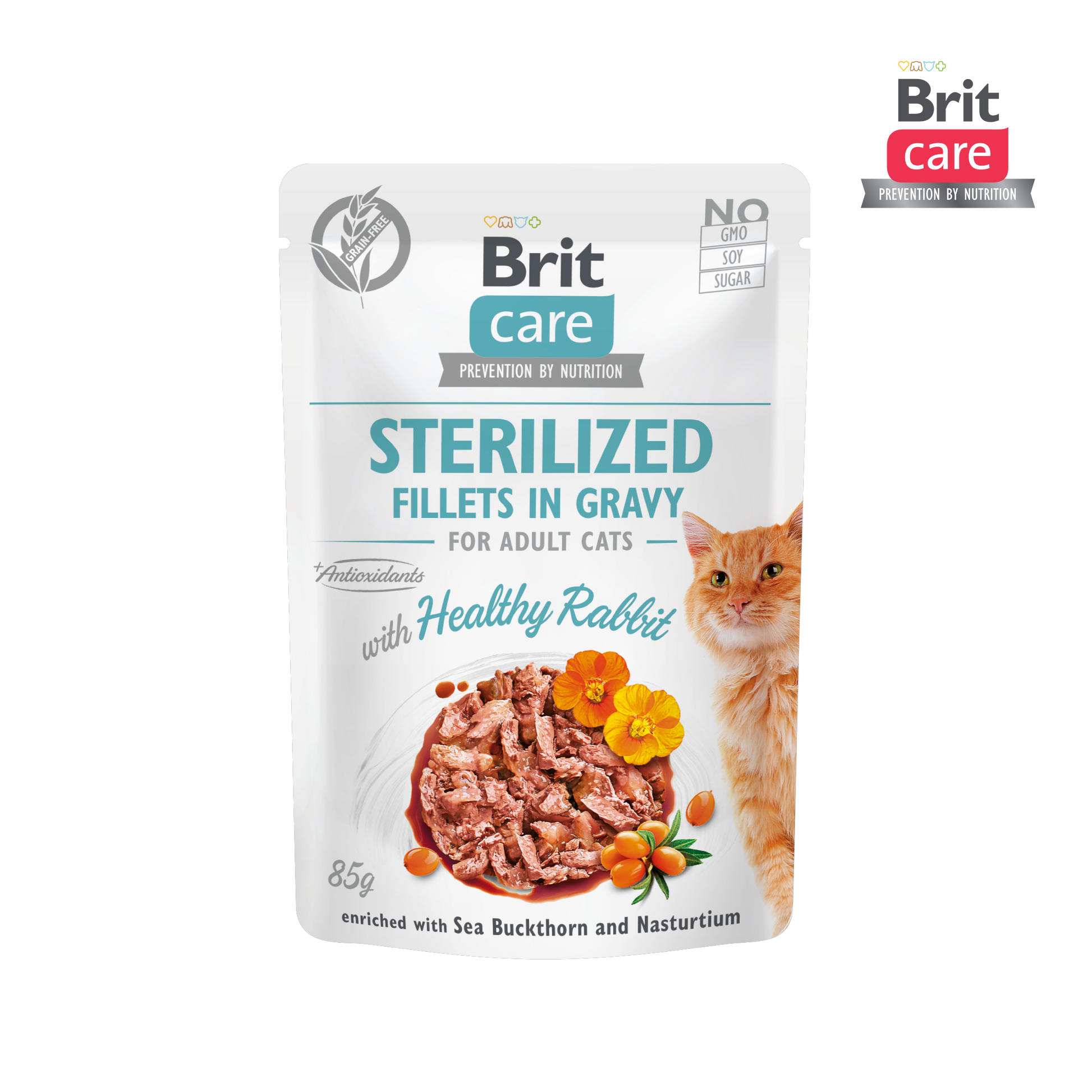 Brit Care Cat Fillets In Gravy Healthy Rabbit 85g for Sterilised Cats-Brit-Catsmart-express