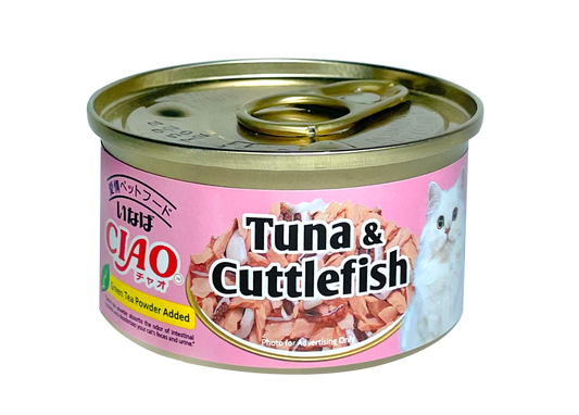 Ciao Can Whitemeat Tuna With Cuttlefish In Jelly 75g Carton (24 Cans)-Ciao-Catsmart-express