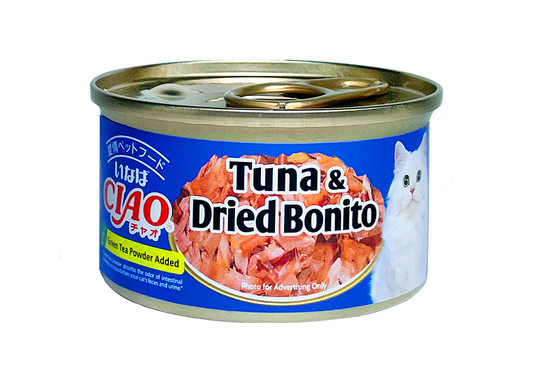 Ciao Can Whitemeat Tuna With Dried Bonito In Jelly 85g Carton (24 Cans)-Ciao-Catsmart-express