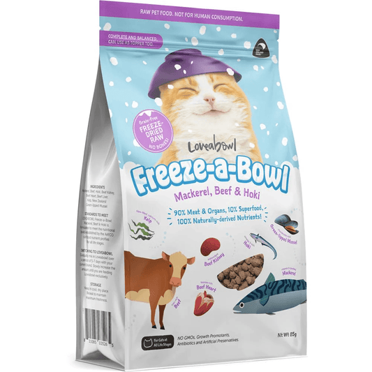 Loveabowl Cat Food Freeze-A-Bowl Mackerel Beef & Hoki 85g-Loveabowl-Catsmart-express