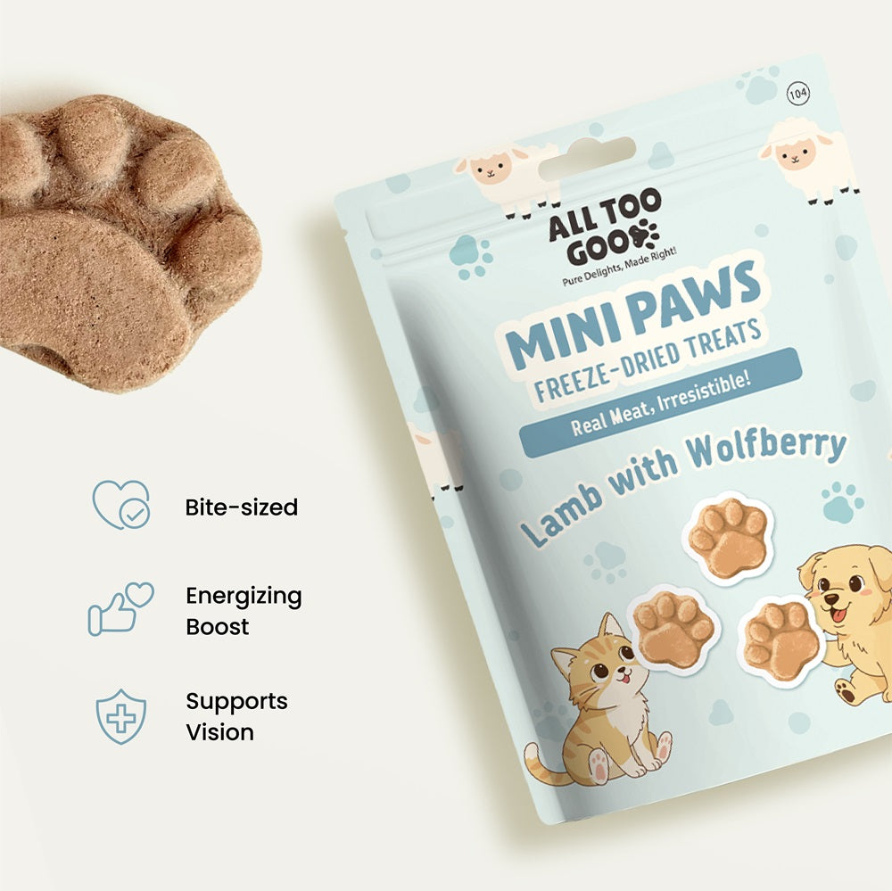 All Too Good Mini Paws Freeze-Dried Treats Lamb w/Wolfberry 54g-All Too Good-Catsmart-express