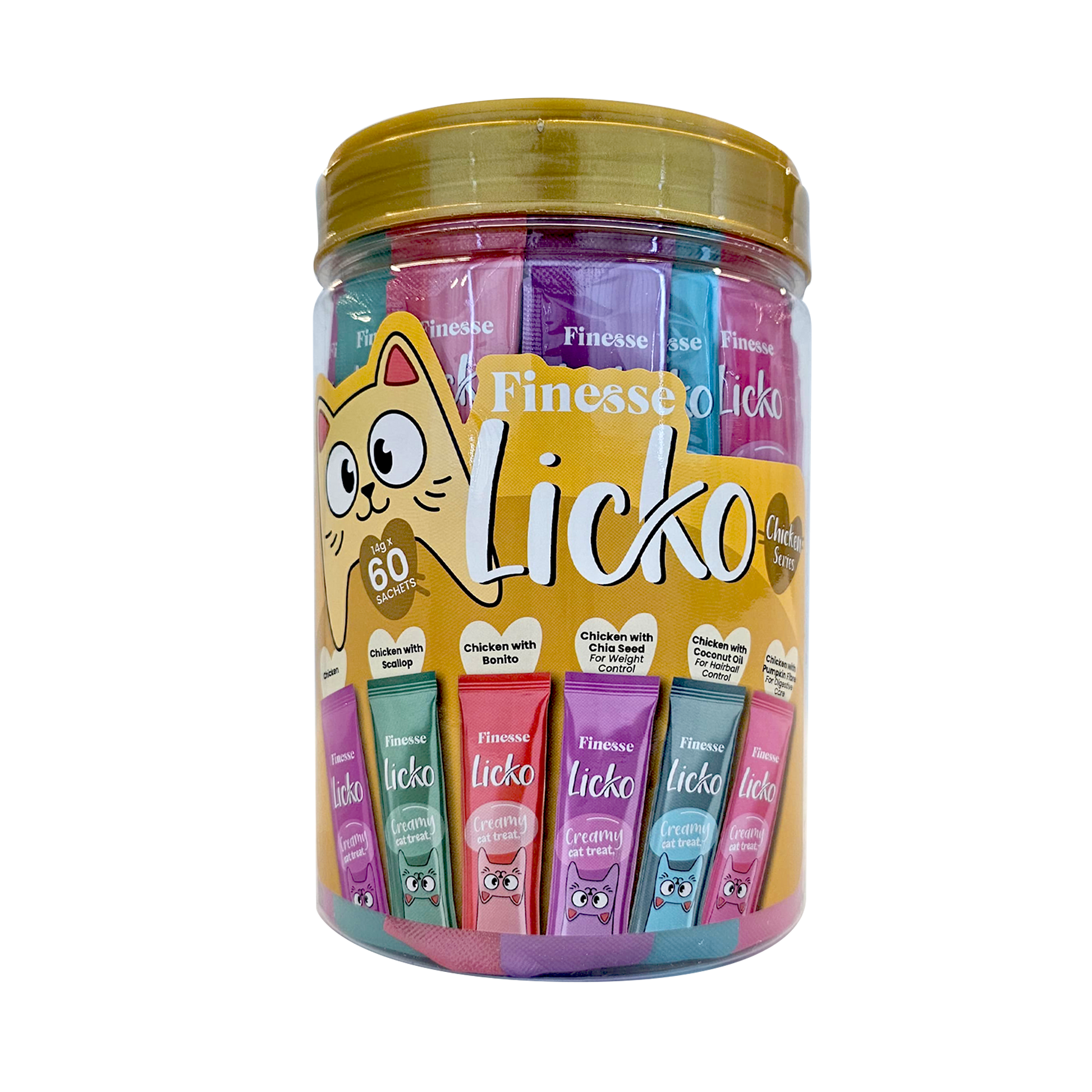 Finesse Licko Creamy Treat Chicken 14g x 60s-Finesse-Catsmart-express