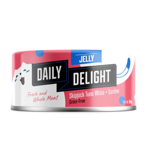 Daily Delight Jelly Skipjack Tuna White with Sardine 80g-Daily Delight-Catsmart-express