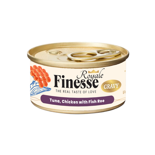 Finesse Royale Tuna & Chicken with Fish Roe Gravy 85g (24 cans)-Finesse-Catsmart-express