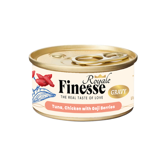 Finesse Royale Tuna & Chicken with Goji Berries Gravy 85g (24 cans)-Finesse-Catsmart-express