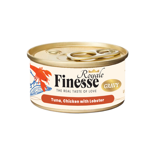 Finesse Royale Tuna & Chicken with Lobster Gravy 85g (24 cans)-Finesse-Catsmart-express
