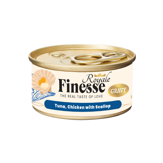 Finesse Royale Tuna & Chicken with Scallop 85g (24 cans)-Finesse-Catsmart-express