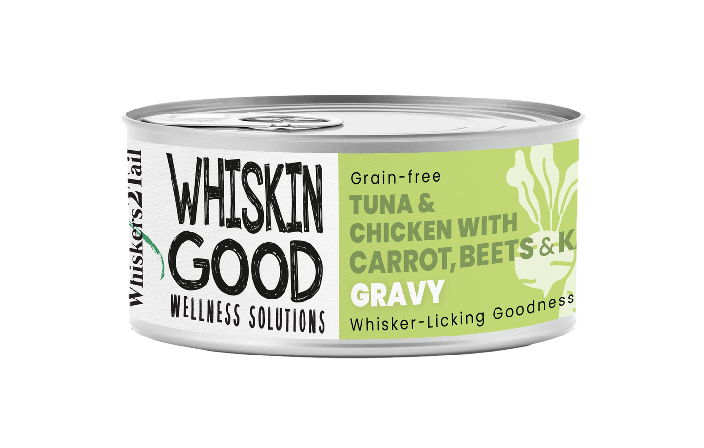 WhiskinGood Wellness Solutions Tuna & Chic w/Carrot, Beets & Kale Gravy 70g (24 cans)-Catsmart-express-Catsmart-express