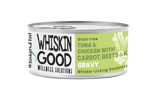 WhiskinGood Wellness Solutions Tuna & Chic w/Carrot, Beets & Kale Gravy 70g (24 cans)-Catsmart-express-Catsmart-express