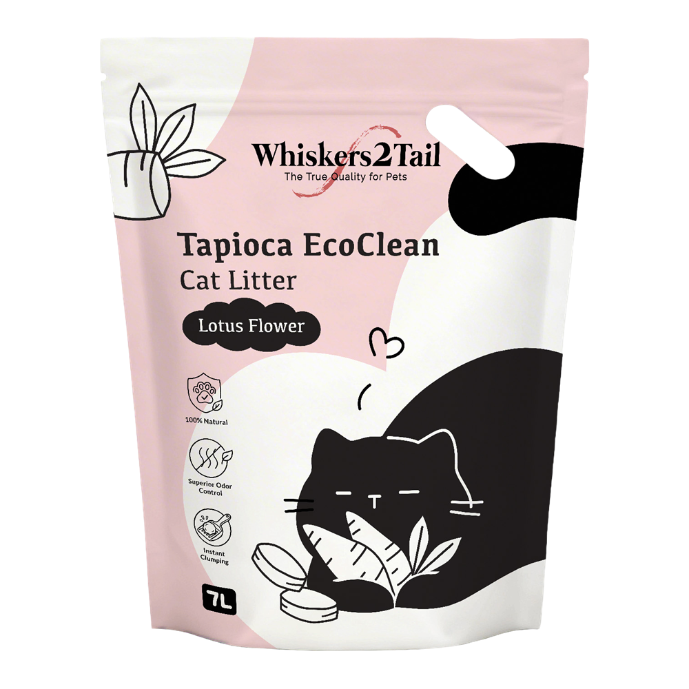 Whiskers2Tail Tapioca EcoClean Cat Litter 7L Lotus Flower-Whiskers2Tail-Catsmart-express