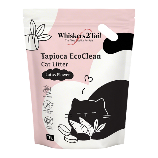 Whiskers2Tail Tapioca EcoClean Cat Litter 5kg/7L Lotus Flower (4 packs)-Whiskers2Tail-Catsmart-express
