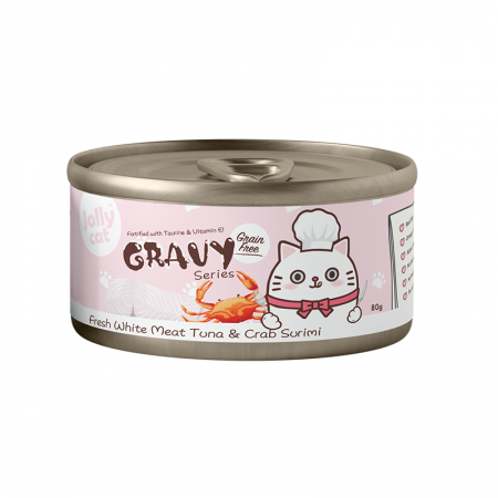 Jollycat Gravy Series Fresh White Meat Tuna And Chicken Breast 80g (24 cans)-Catsmart-express-Catsmart-express