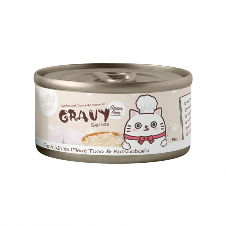 Jollycat Gravy Series Fresh White Meat Tuna And Katsuobushi 80g-Catsmart-express-Catsmart-express