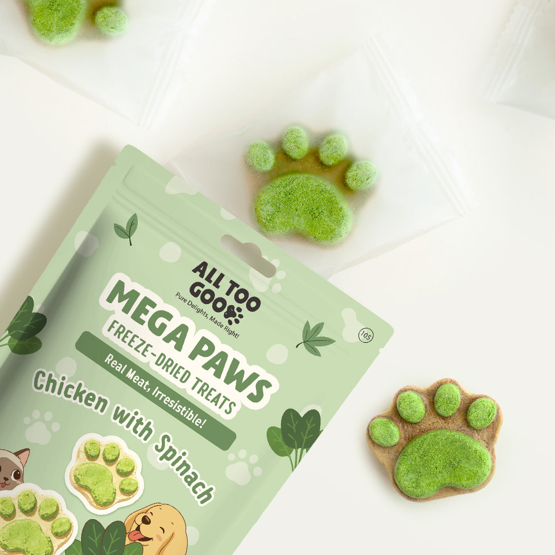 All Too Good Mega Paws Freeze-Dried Treats Chic w/Spinach 54g-All Too Good-Catsmart-express