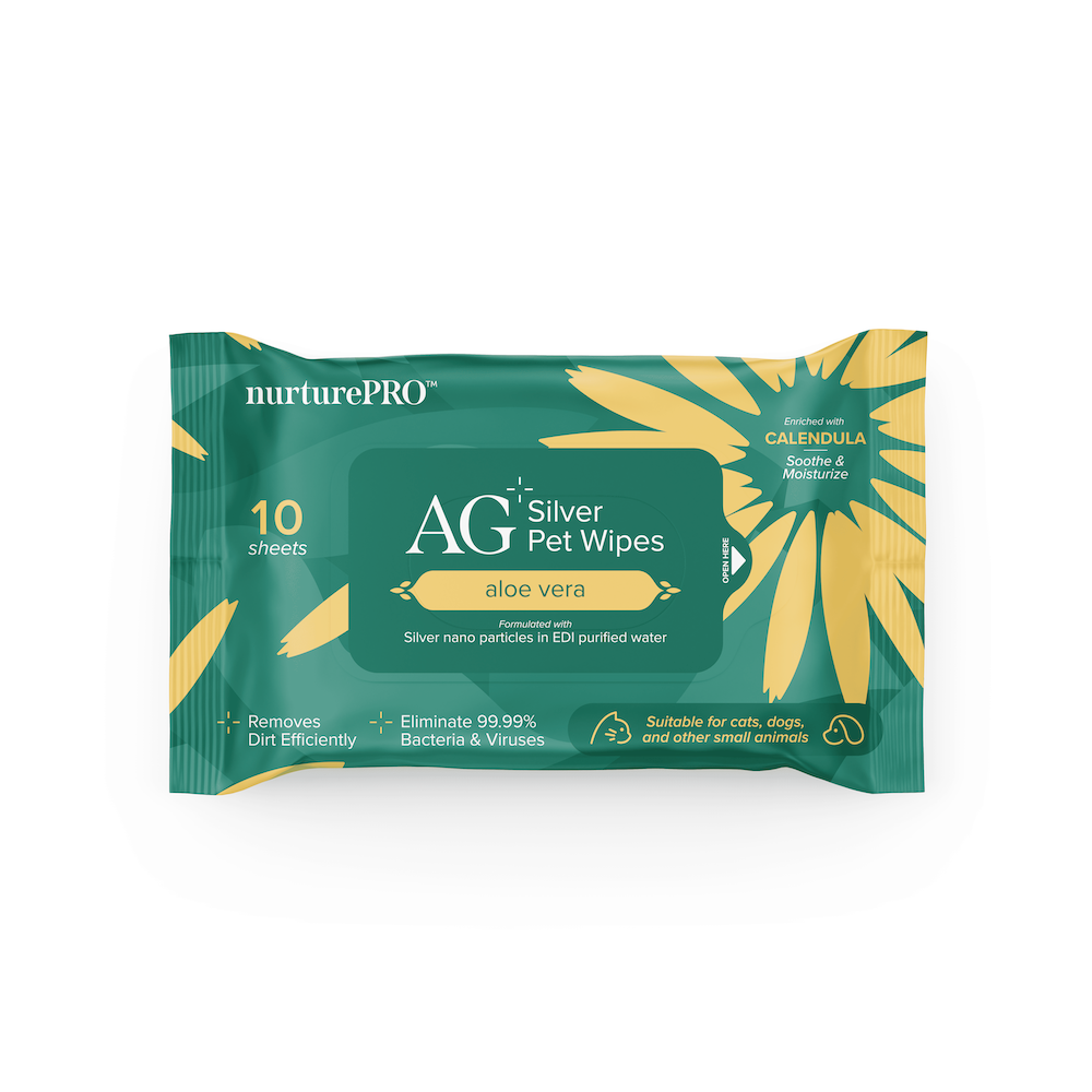 Nurture Pro Pet Wipes AG+ Silver Aloe Vera 10 sheets (5 packs)-Nurture Pro-Catsmart-express