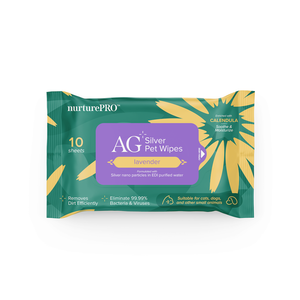 Nurture Pro Pet Wipes AG+ Silver Lavender 10 sheets (5 packs)-Nurture Pro-Catsmart-express