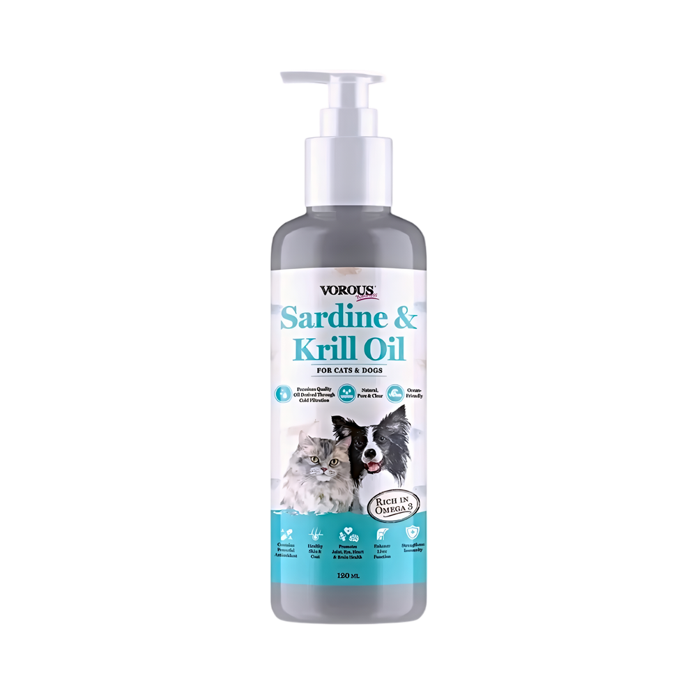 Vorous Wellness Pet Supplement Oil Sardine & Krill 120ml-Catsmart-express-Catsmart-express