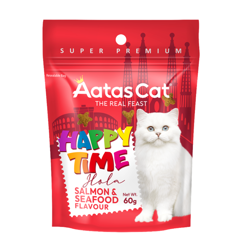 Aatas Cat Happy Time Hola Salmon & Seafood 60g (4 Packs)-Aatas Cat-Catsmart-express