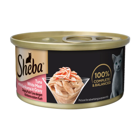 Sheba Canned Food Gravy Tuna White Meat Kanikama 85g