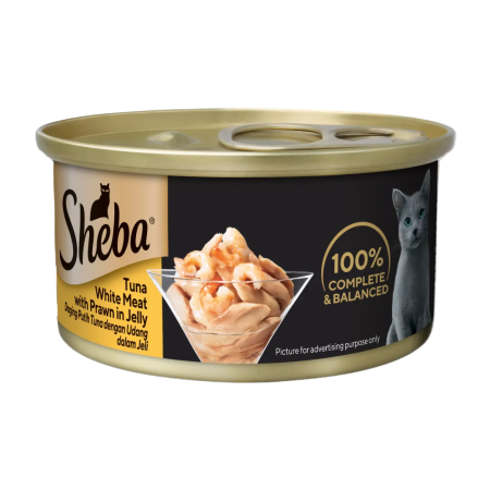 Sheba Canned Food Jelly Tuna White Meat w/Prawn 85g