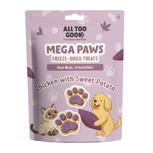 All Too Good Mega Paws Freeze-Dried Treats Chic w/Sweet Potato 54g (3 packs)-All Too Good-Catsmart-express