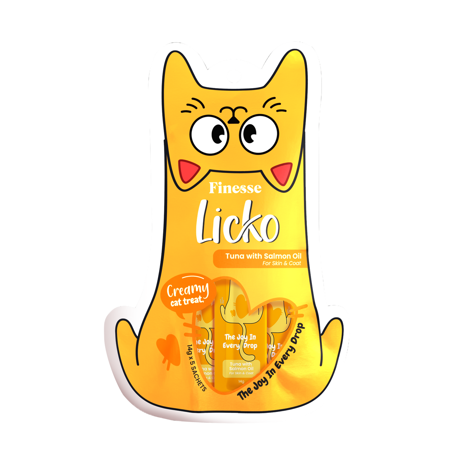 Finesse Licko Creamy Treat Tuna Salmon Oil 14g x 5s (4 packs)-Finesse-Catsmart-express