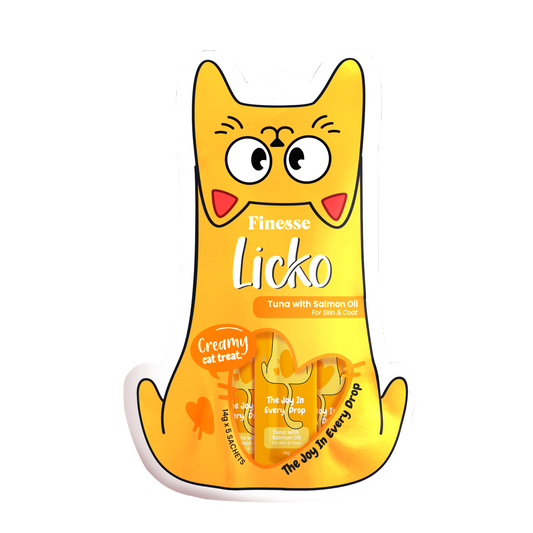 Finesse Licko Creamy Treat Tuna Salmon Oil 14g x 5s (4 packs)-Finesse-Catsmart-express