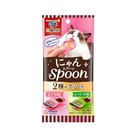 Unicharm Treat Silver Spoon Gourmet Tuna & Seafood 40g x2-UniCharm-Catsmart-express
