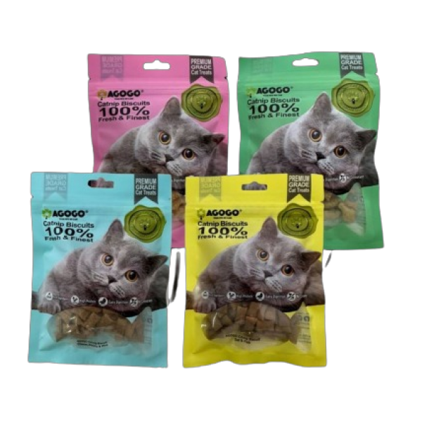 Agogo Cat Treat Catnip Biscuit Oat & Fish 50g-Agogo-Catsmart-express