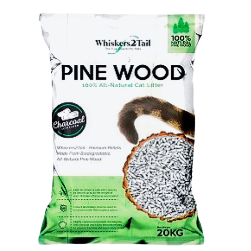 Whiskers2Tail Charcoal Pine Wood Litter 20kg-Whiskers2Tail-Catsmart-express