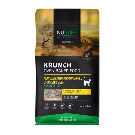 Nutripe Krunch Oven-Baked Chic & Beef w/Green Tripe 5.5kg-Catsmart-express-Catsmart-express
