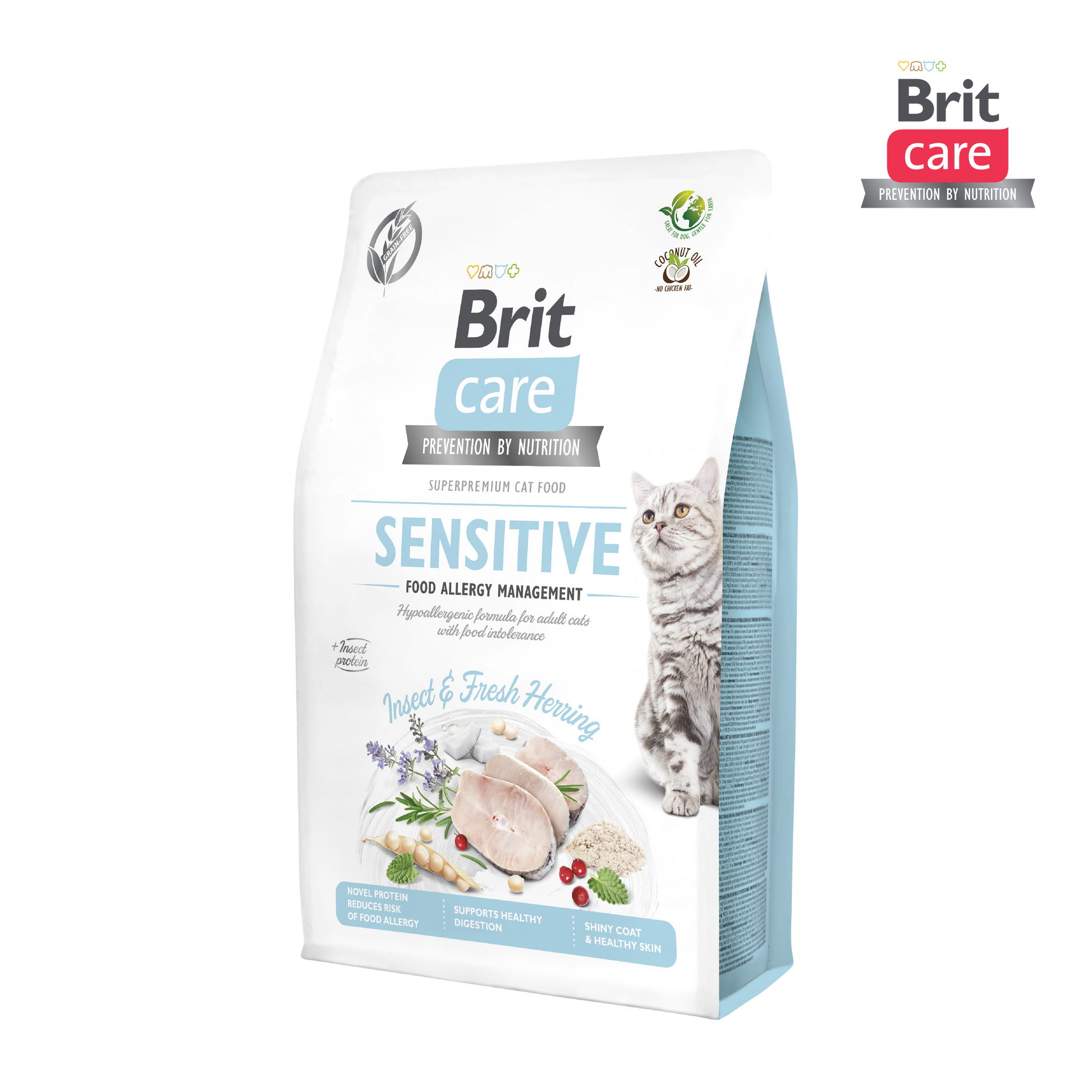 Brit Care Grain-Free Sensitive Food Allergy Management Cat Dry Food 2kg (4 Bags)-Brit-Catsmart-express