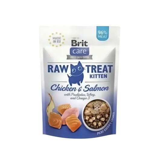 Brit Care Raw Treats Chic Salmon Kitten 40g (2 packs)-Brit-Catsmart-express