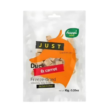 Happi Skippi Pet Treat Just Freeze Dried Duck & Carrot 10g x5-Happi Skippi-Catsmart-express