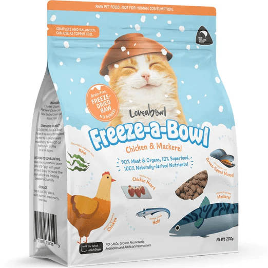 Loveabowl Cat Food Freeze-A-Bowl Chicken & Mackerel 200g-Loveabowl-Catsmart-express