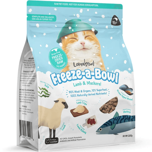 Loveabowl Cat Food Freeze-A-Bowl Lamb & Mackerel 200g-Loveabowl-Catsmart-express