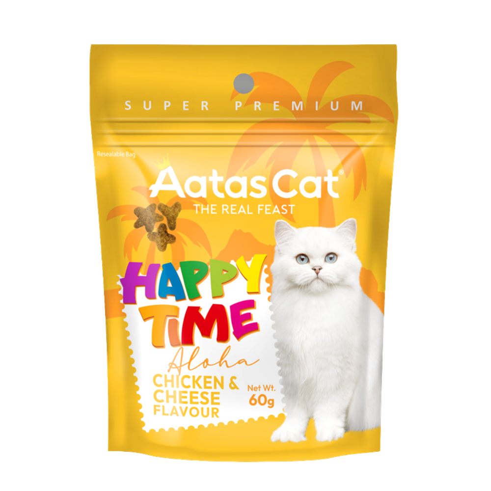 Aatas Cat Happy Time Aloha Chicken & Cheese 60g (4 Packs)-Aatas Cat-Catsmart-express