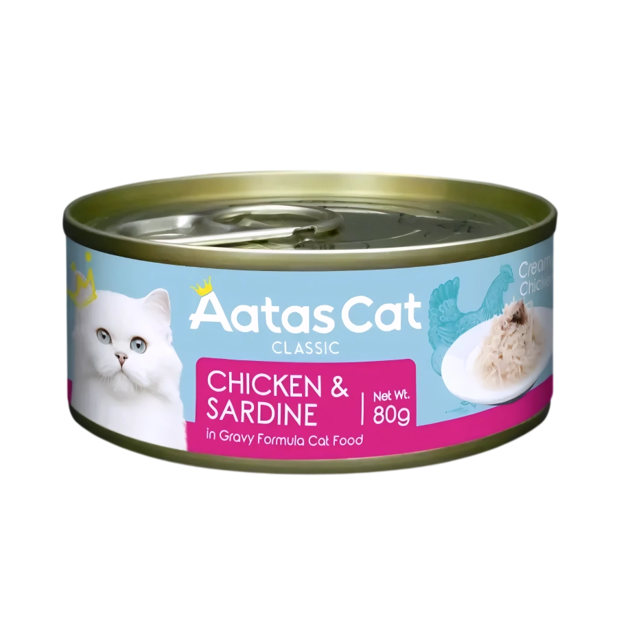 Aatas Cat Creamy Chicken & Sardine 80g Carton (24 Cans)-Aatas Cat-Catsmart-express