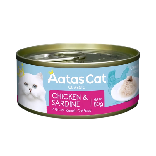 Aatas Cat Creamy Chicken & Sardine 80g Carton (24 Cans)-Aatas Cat-Catsmart-express