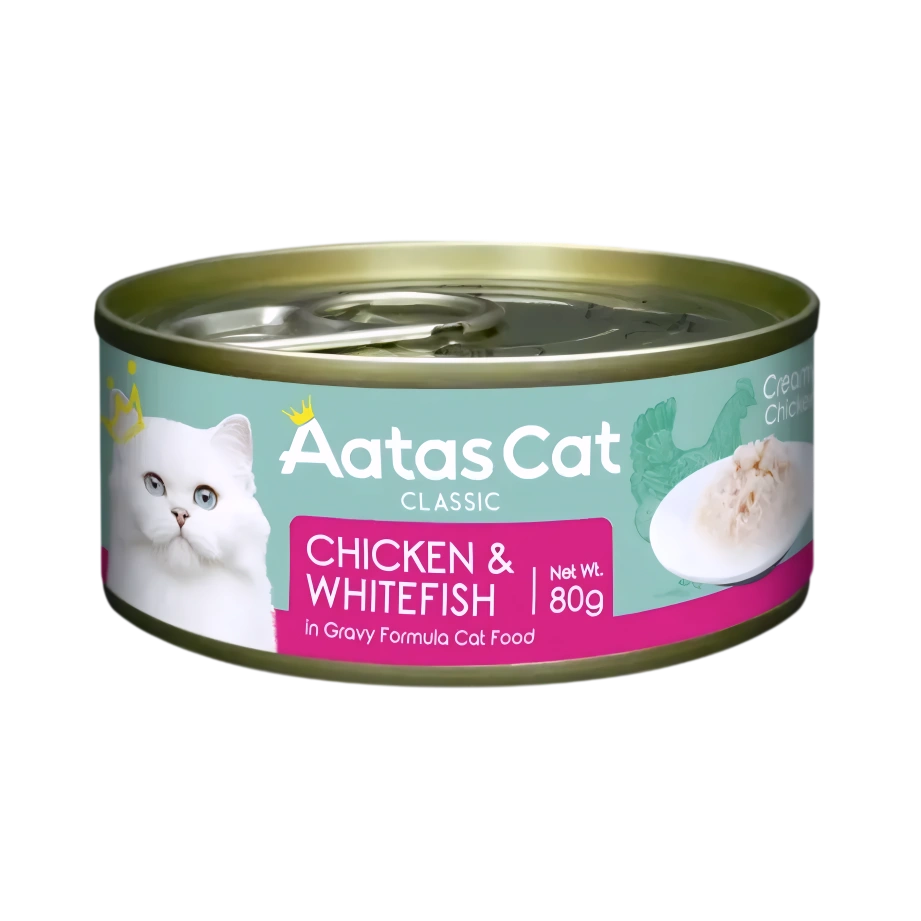 Aatas Cat Creamy Chicken & Whitefish 80g Carton (24 Cans)-Aatas Cat-Catsmart-express