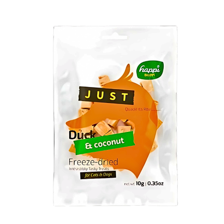 Happi Skippi Pet Treat Just Freeze Dried Duck & Coconut 10g x5-Happi Skippi-Catsmart-express