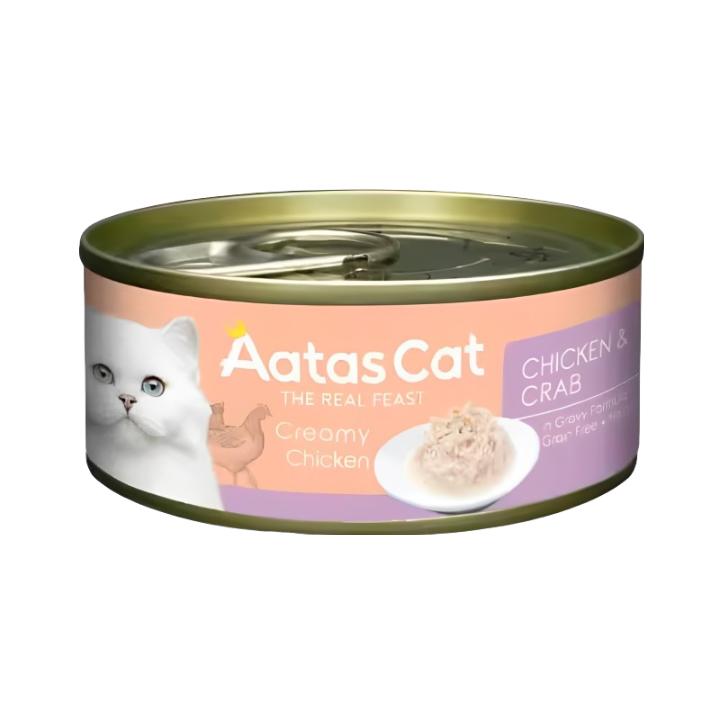 Aatas Cat Creamy Chicken & Crab 80g Carton (24 Cans)-Aatas Cat-Catsmart-express