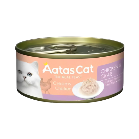 Aatas Cat Creamy Chicken & Crab 80g Carton (24 Cans)-Aatas Cat-Catsmart-express
