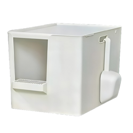 Meoof Cat Litter Box Great House White