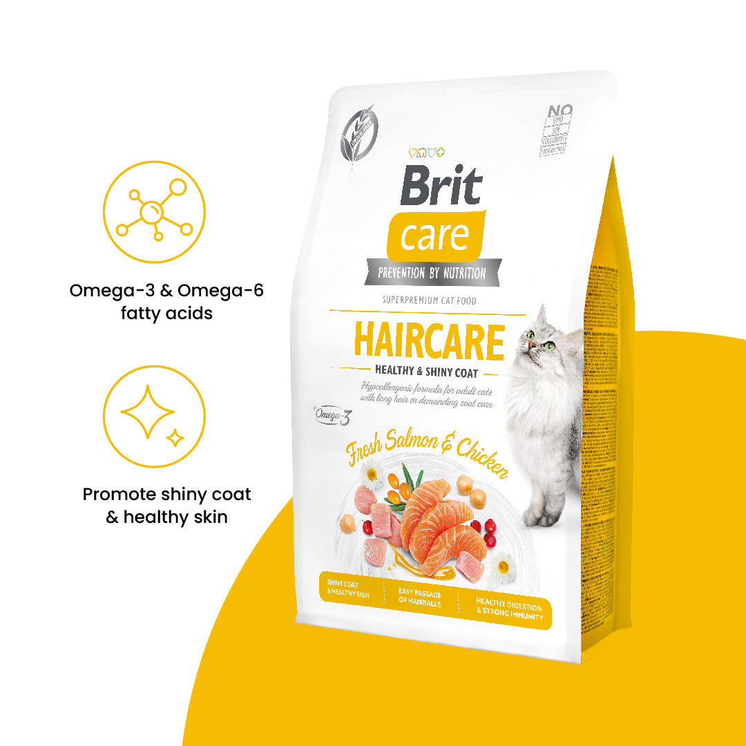 Brit Care Grain-Free Haircare Healthy & Shiny Coat 2kg (4 Bags)-Brit-Catsmart-express