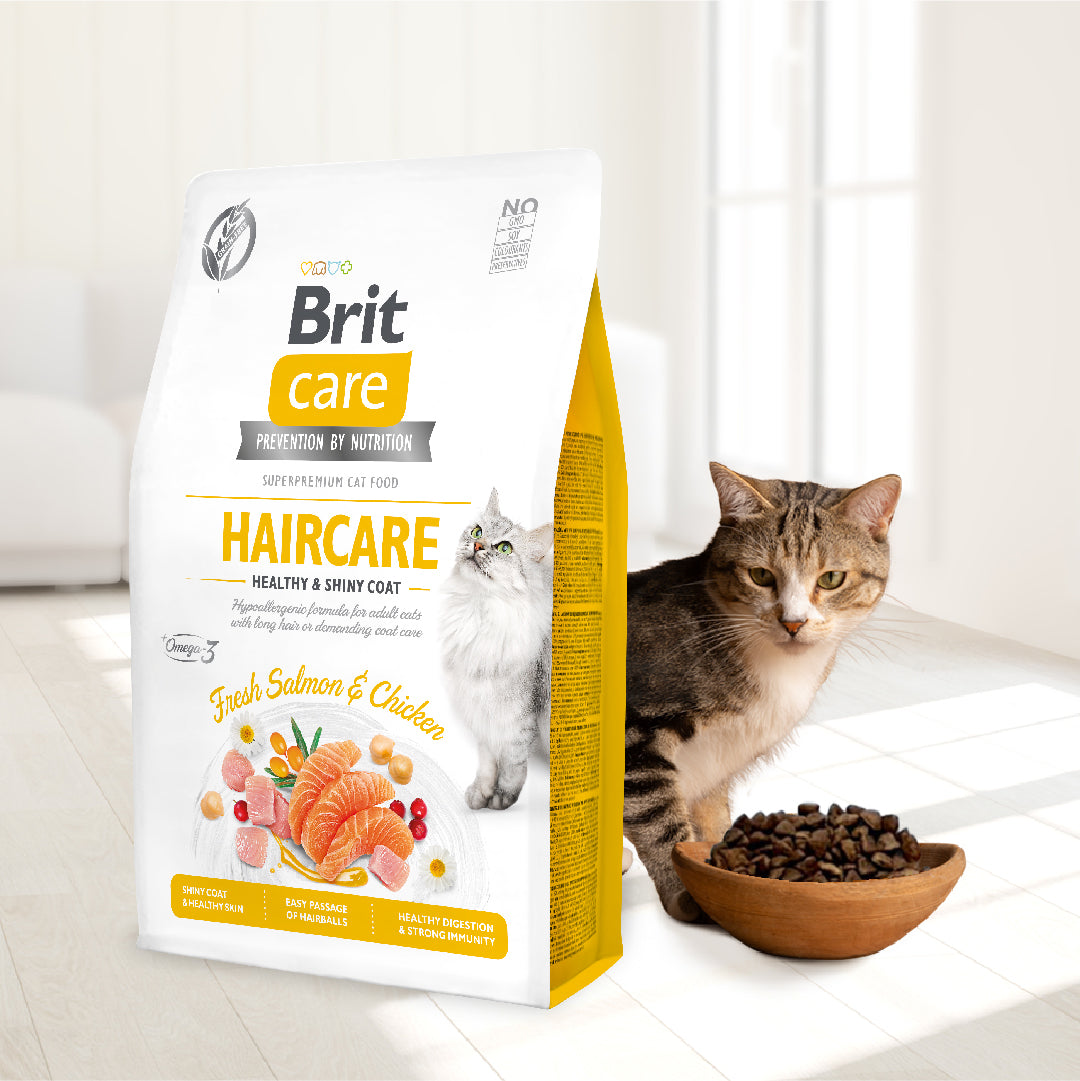 Brit Care Grain-Free Haircare Healthy & Shiny Coat 2kg (4 Bags)-Brit-Catsmart-express