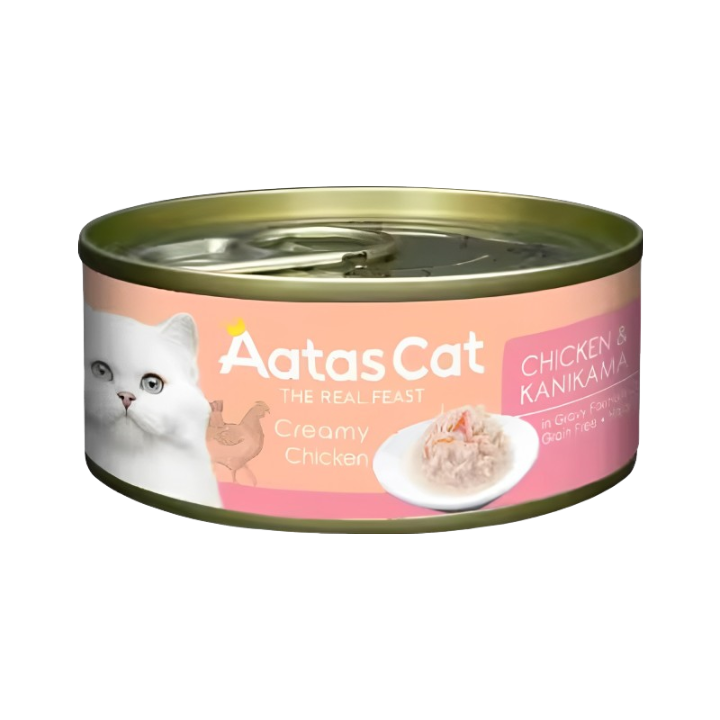 Aatas Cat Creamy Chicken & Kanikama 80g Carton (24 Cans)-Aatas Cat-Catsmart-express